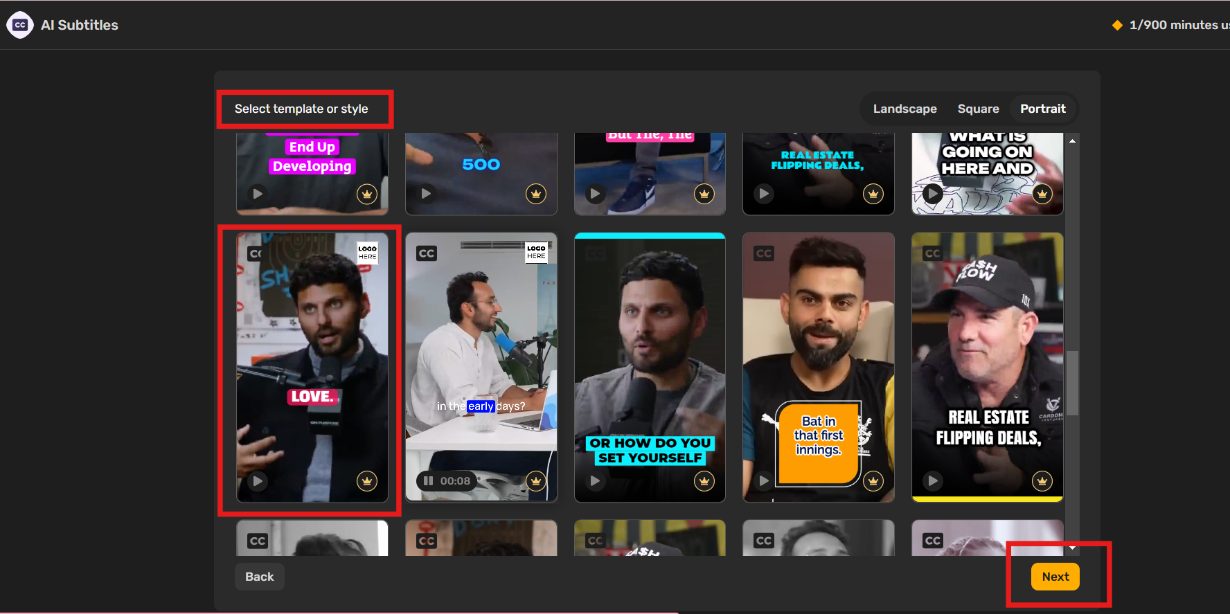 3. Choose a Template/ Style or Skip